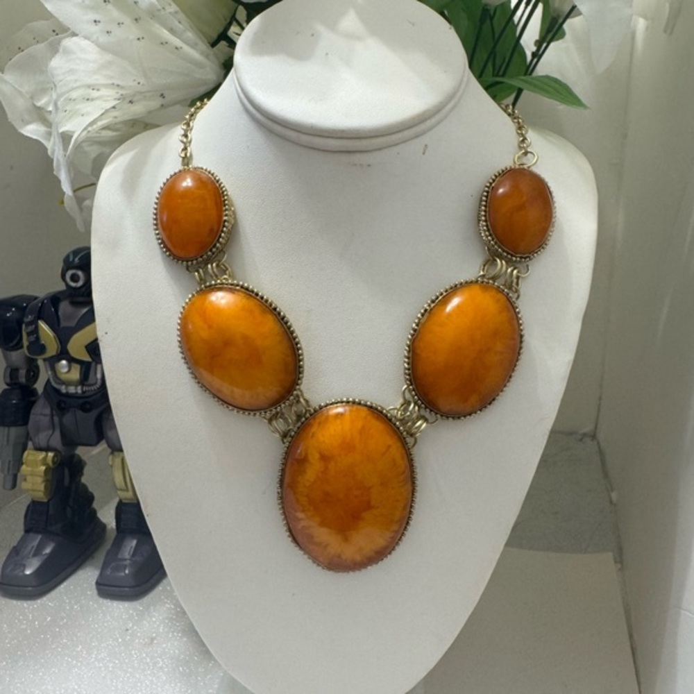 Elegant Orange Statement Necklace